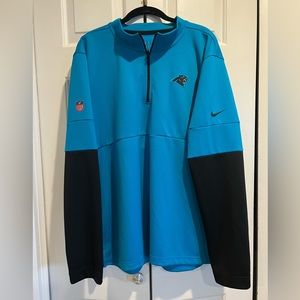 NFL Carolina Panthers/ Officially Licensed NIKE Onfield Apparel, 1/4 Zip Shirt
